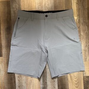 Hurley Light Gray Men's Flat Front Shorts